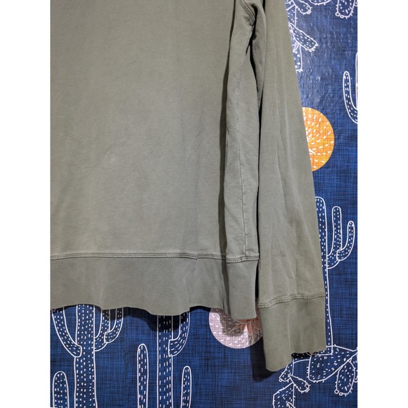 Officine Generale Organic Cotton Fleece Crew Neck Sweatshirt Green Size Large - Picture 11 of 13